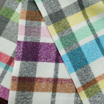 Boucle fashion colorful Plaid wtih brushing fabric
